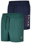 Jack & Jones Badeshorts Herren Badehose JPSTMAUI SWIM MIX SMU 2PK Regular Fit...