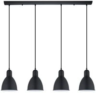 EGLO Pendelleuchte PRIDDY H&auml;ngeleuchte, Pendellampe, Stahl, schwarz, E27,