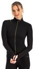 Smilodox Trainingsjacke Kenna Gold, Figurbetonte Sportjacke mit 3D Rubber Print,