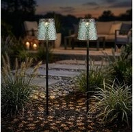 GLOBO LIGHTING LED Solarleuchte, LED-Leuchtmittel fest verbaut, Warmwei&szlig;, 2er...