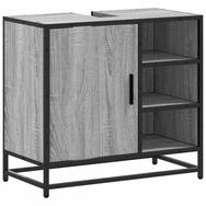 vidaXL Badezimmer-Set Waschbeckenunterschrank Grau Sonoma 65x33x60 cm...