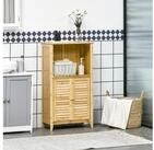 HOMCOM Badkommode Badzimmerschrank mit offenem Regal (Badezimmer Standregal, 1...