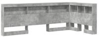 vidaXL Bett Aufbewahrungskopfteil mit Regal Beton Grau 100 cm Holzwerkstoff...