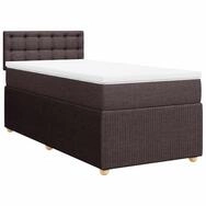 vidaXL Bett Boxspringbett mit Matratze Dunkelbraun 100x200 cm Stoff