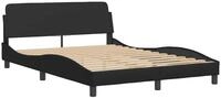 vidaXL Bett Bettgestell Dover Schwarz 135x190 cm Kunstleder