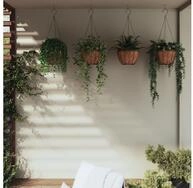 vidaXL Blumenampel, Pflanzampeln 4 Stk. mit Kokoseinlagen Schwarz &Oslash; 40x63 cm...
