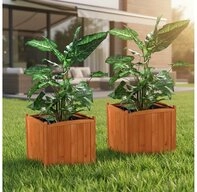 Melko Pflanzk&uuml;bel Blumenkasten 2 St&uuml;ck Pflanztrog 50cm Blumentopf Eckig