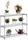 relaxdays Blumenst&auml;nder Graues Blumenregal Metall 3 Ebenen (1 St)