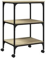 vidaXL Druckertisch Druckerst&auml;nder 3 Ablagen Sonoma-Eiche 50x41x75 cm