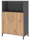 HAMMERBACHER Aktenschrank Regal FlexWall T&uuml;ren 3OH Sockel graphit/asteiche