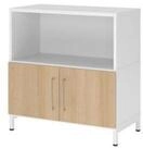 HAMMERBACHER Aktenschrank Regal FlexWall T&uuml;ren 2OH Sockel wei&szlig;/eiche