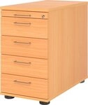 HAMMERBACHER Container Standcontainer 80cm 4 Schub Schloss B&uuml;gelgriff Buche