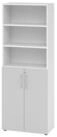 HAMMERBACHER Aktenschrank Regal 6OH T&uuml;ren 3OH wei&szlig;/grau