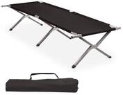 CampFeuer Gartenliege XXL Feldbett mit Tragetasche, Schwarz, Belastbar bis...