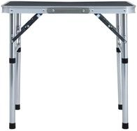 vidaXL Campingtisch, Klappbarer Campingtisch Grau Aluminium 60x45 cm