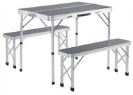 Casaria Campingtisch (3-St), Klappbar mit B&auml;nken 90x60cm Alu Falttisch Leicht