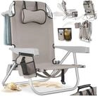 tectake Klappstuhl faltbarer Aluminium strandstuhl Coral - rucksackfunktion und
