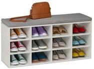 relaxdays Schuhbank mit gepolsterter Sitzfl&auml;che, 12