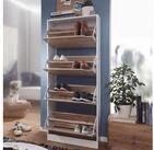 FINEBUY Schuhkipper FB45015 4 F&auml;cher 24 Paar Schuhe Schuhkommode Schuhschrank...