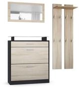 Vladon Garderoben-Set Loret, (Garderobe Set bestehend aus 1 Schuhschrank, 1