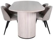 ebuy24 Essgruppe BiancaWW Essgruppe Esstisch Eiche Furnier wei&szlig; was, (5-tlg)