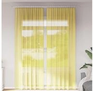 vidaXL Vorhang, Voile Vorh&auml;nge mit Stangentaschen 2 Stk. Gelb
