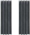 vidaXL Vorhang Verdunkelungsvorh&auml;nge 2 pcs Hellgrau 140 x 260 cm Samt (2 St),...