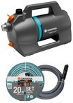 GARDENA Gartenpumpe 5200 Silent Set, 20m 13mm(1/2)-Schlauch mit Armaturen und...