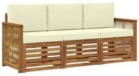 vidaXL Gartenbank Sofagarnituren mit Kissen 3 pcs Massivholz Akazie