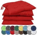 NatureMark Sitzkissen 4er-Set Stuhlkissen 40x40cm mit B&auml;ndern, Sitzpolster...