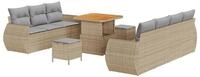 vidaXL Loungesofa Gartensofa-set mit Kissen 10 pcs Beige und Hellgrau...