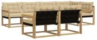 vidaXL Gartenlounge-Set Outdoor-Sofagarnitur mit Kissen 7 pcs Wei&szlig; und Beige,