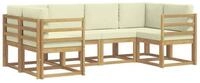 vidaXL Gartenlounge-Set Outdoor-Sofagarnitur mit Kissen 6 pcs Wei&szlig; und Creme,