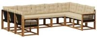 vidaXL Gartenlounge-Set Outdoor-Sofagarnitur mit Kissen 9 pcs Natur und Beige,