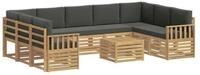 vidaXL Gartenlounge-Set Outdoor-Sofagarnitur 8 pcs Wei&szlig; und Anthrazit 59 x 59...
