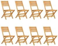vidaXL Gartenstuhl, Outdoor St&uuml;hle 8 Stk. Klappbar 47x62x90 cm Massivholz Teak