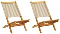 vidaXL Gartenstuhl, Gartenst&uuml;hle 2 Stk. Beige Massivholz Akazie und...