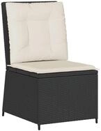 vidaXL Loungesofa Gartensessel mit Liegefunktion und Kissen Schwarz Poly...