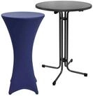 Beautissu Stehtisch Outdoor Stehtisch Sylt, klappbar, &Oslash;70cm, Blau, mit Husse,