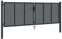 vidaXL Gartentor 300 x 100 cm Gartentor Anthrazit 300x150 cm Stahl Abschlie&szlig;bar