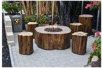 ELEMENTI Feuerstelle "Manchester" Set in Baumstamm-Optik, 105 x 100 x 43 cm (L...