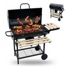 relaxdays Holzkohlegrill Grillwagen mit Deckel