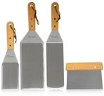 BBQ-Toro Grillbesteck-Set 4-tlg. Edelstahl Pfannenwender Set mit Winkelpaletten