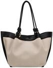 COCCINELLE Schultertasche Canvas Handbag, aus echtem Rindsleder