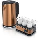 Arendo Fr&uuml;hst&uuml;cks-Set (2-tlg), Edelstahl Wasserkocher 1,5l, 6er Eierkocher,...