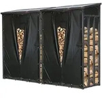 Quick Star Kaminholzregal Au&szlig;en Metall 2er Set Pro mit / ohne Wetterschutz,