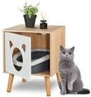 relaxdays Katzenzelt Katzenschrank mit aufklappbarer T&uuml;r