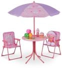relaxdays Garten-Kindersitzgruppe Camping Kindersitzgruppe mit Schirm, Unicorn