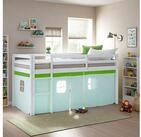 Homestyle4u Hochbett Kinderbett 90x200 Spielbett Massivholz Kiefer Jungen Wei&szlig;...