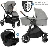 Joie Kombi-Kinderwagen Versatrax - Pebble, 3in1 Kinderwagen Buggy mit Babywanne,